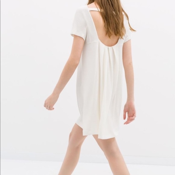 Zara Dresses & Skirts - Zara Basics White Bow Detail Shift Dress NWT Sz Small
